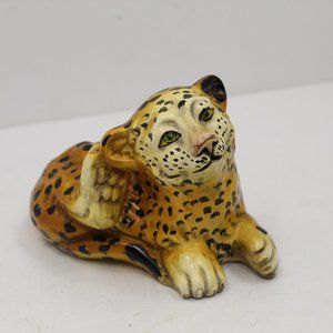 Vintage MCM Leopard Cub Figurine Sculpture Portugal